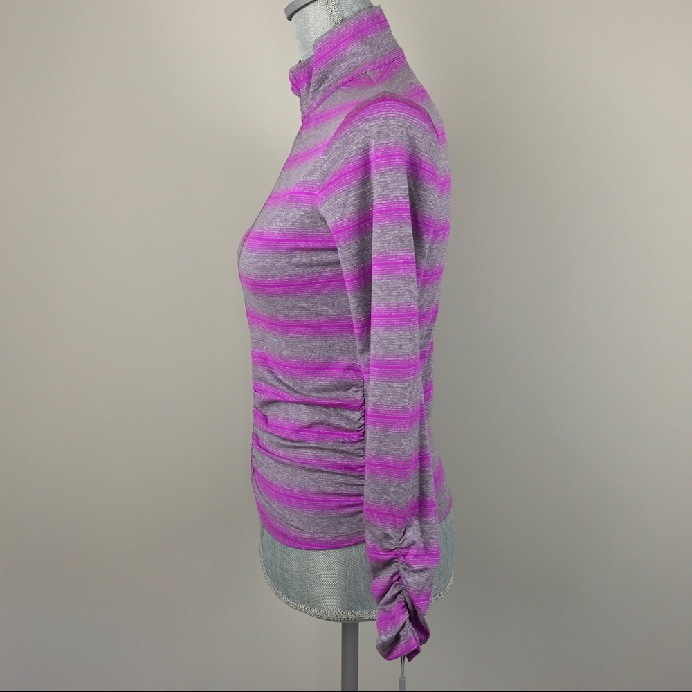 {Calvin Klein} Performance Stripe Ruched Jacket - Picture 6 of 8